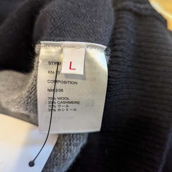 RANDOM IDENTITIES - Cashmere blend two-tone cardigan - Sz L - Picture 8 of 9